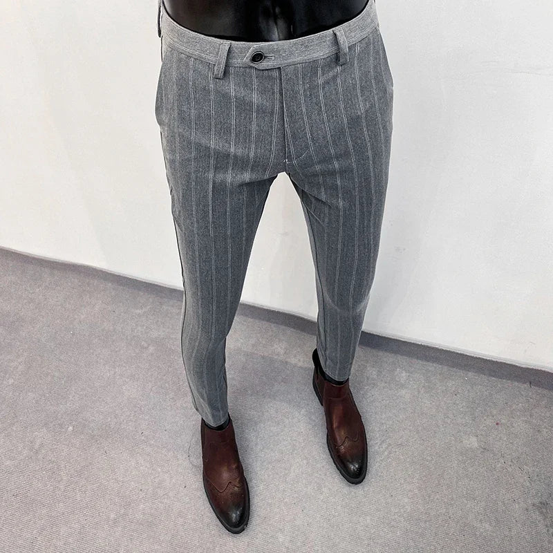 Men's Slim Fit Suit Trousers — Stretch Dress Pants for Business & Formal Wear