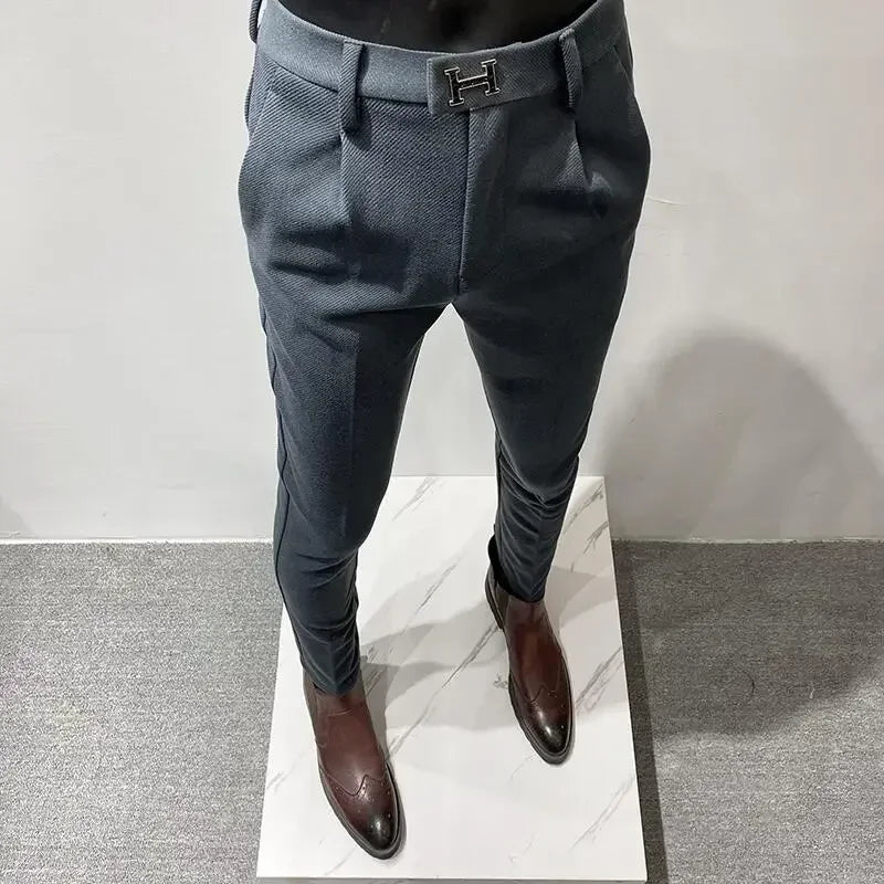 Men's Thickened Woolen Suit Pants - Slim Fit (28-36)