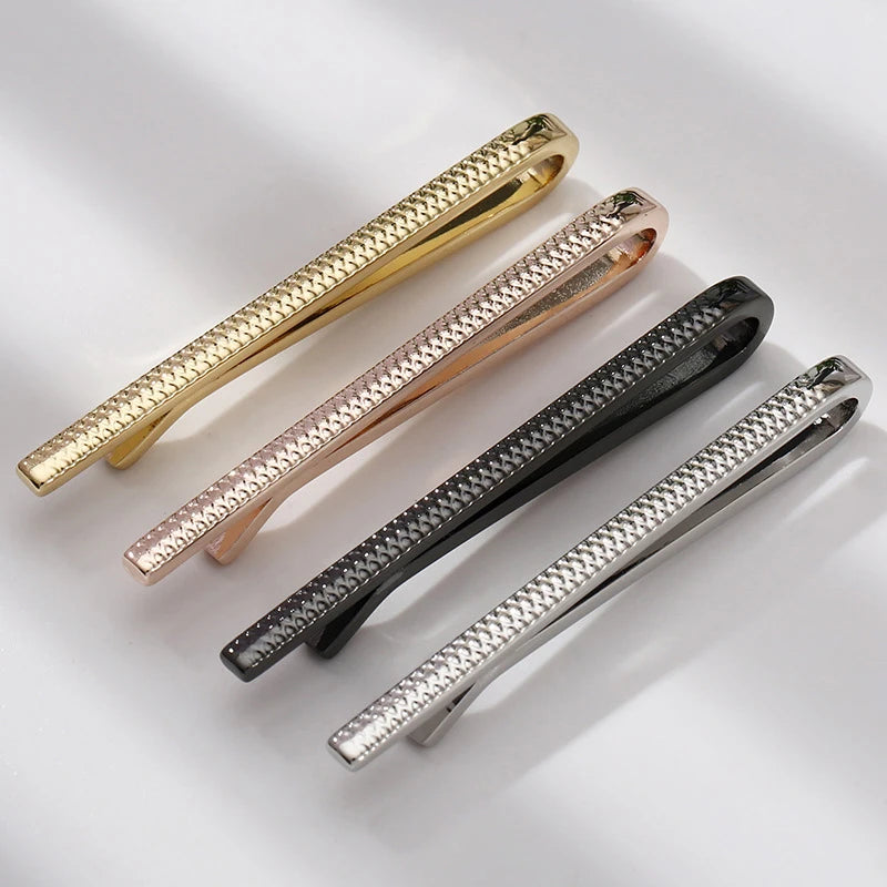 Crystal Tie Bar | Unisex Electroplated Metal Tie Clip