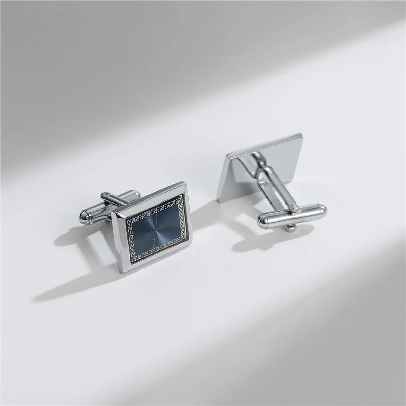 Square Cufflinks & Tie Clip Set | Unisex Dress Shirt Accessories