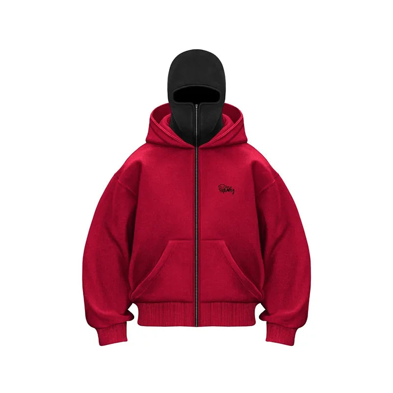 Printed Fleece Zip-Up Hoodie