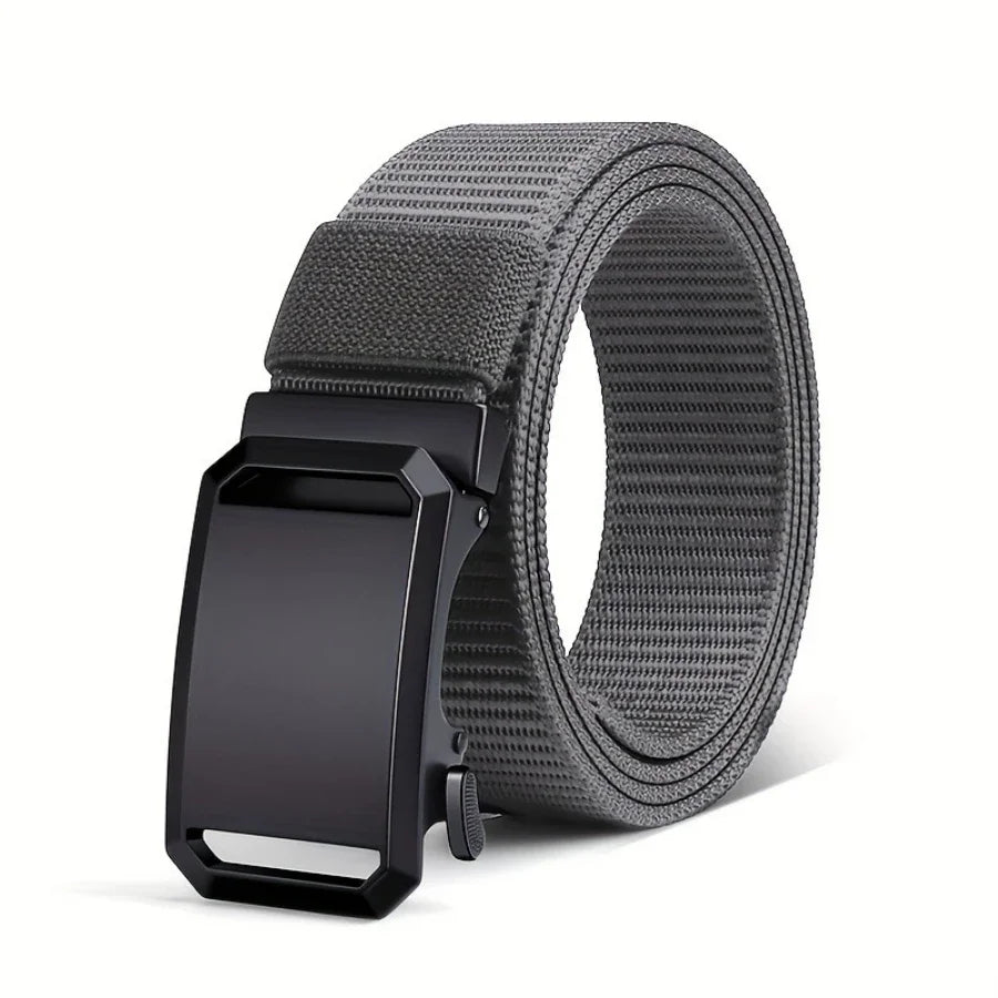 Men's Canvas Tactical Belt – Automatic Buckle, Military Workwear Style, 120cm
