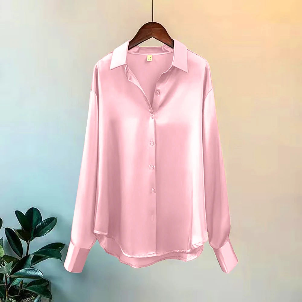 Women's Long Sleeve Button Blouse - Casual Office Shirt (S-4XL)