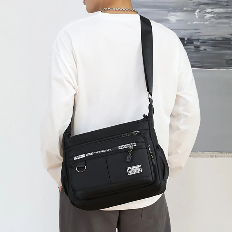 Oxford Shoulder Bag — Large Capacity Multi-Pocket Crossbody Messenger Bag