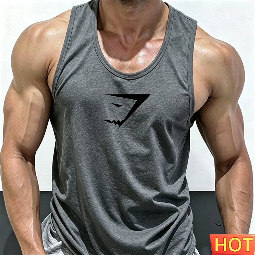 Men's Printed Gym Vest – Quick-Dry Sleeveless Sports Tank Top