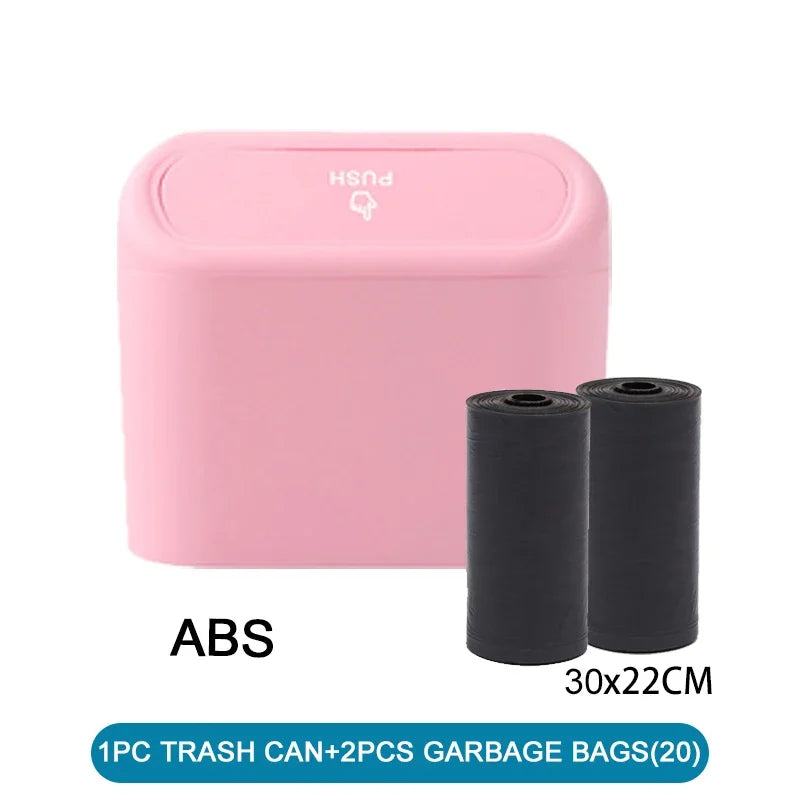 Bote de Basura para Coche con Tapa – Mini Cubo Antifugas con Bolsas de Basura
