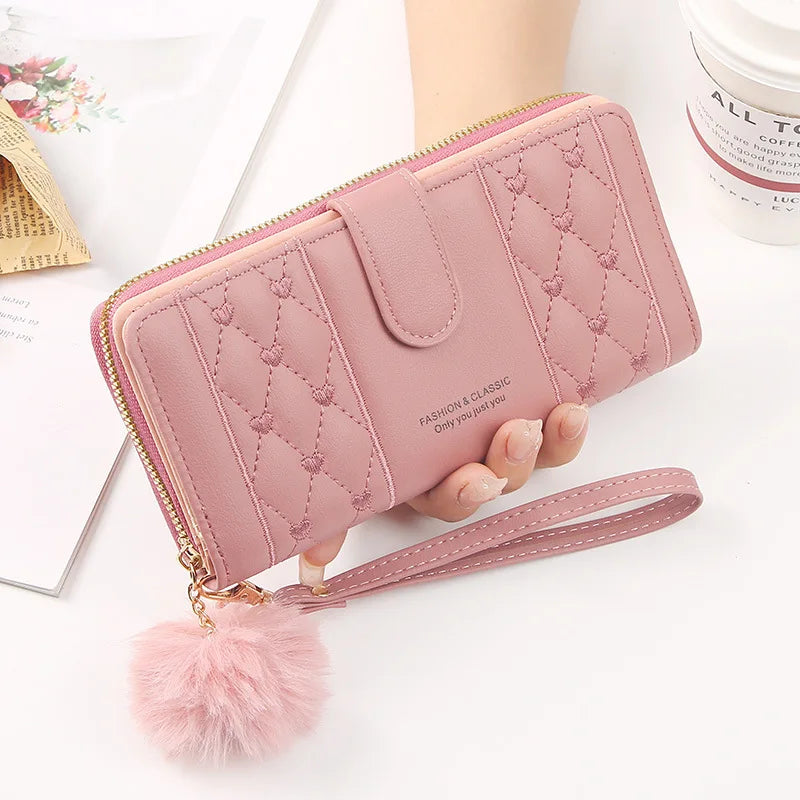 Women's Long Wristlet Wallet — Large Capacity Card Organizer & Coin Purse