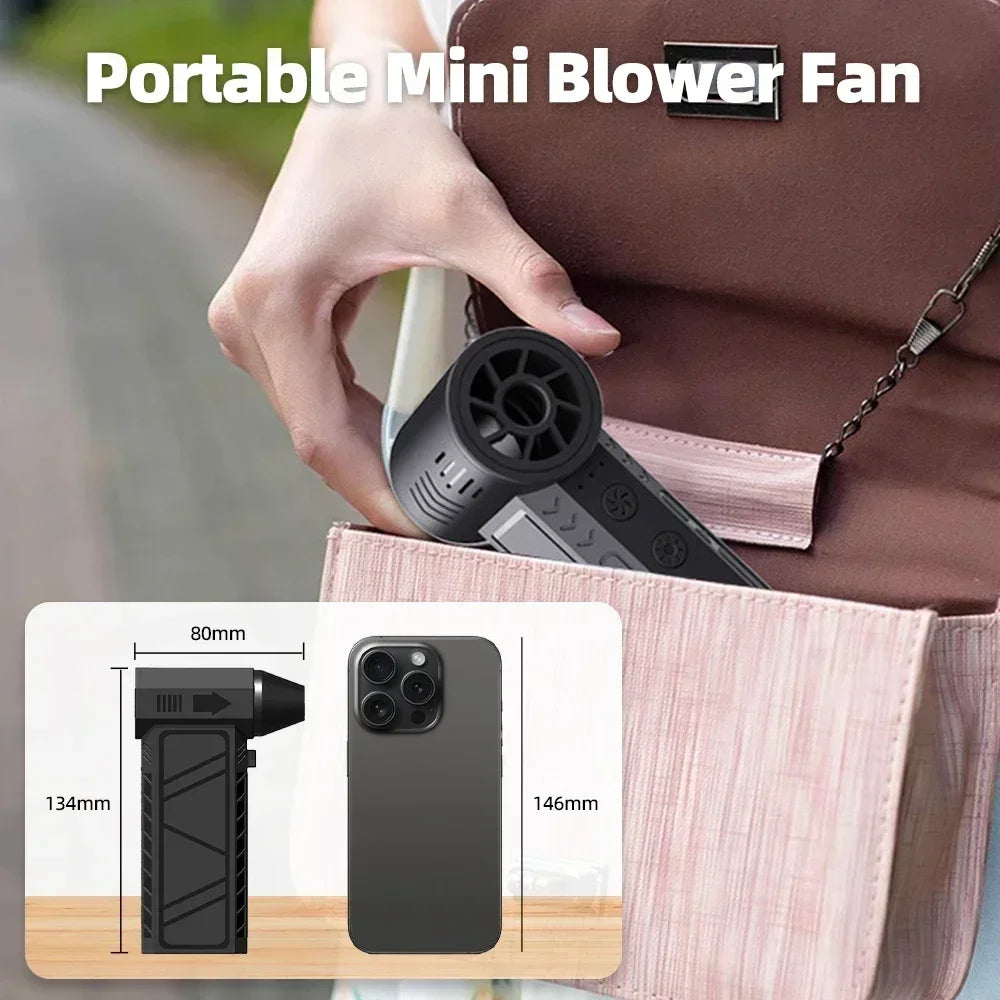 160,000 RPM Brushless Turbo Jet Air Duster — Variable Speed Handheld Blower with LED