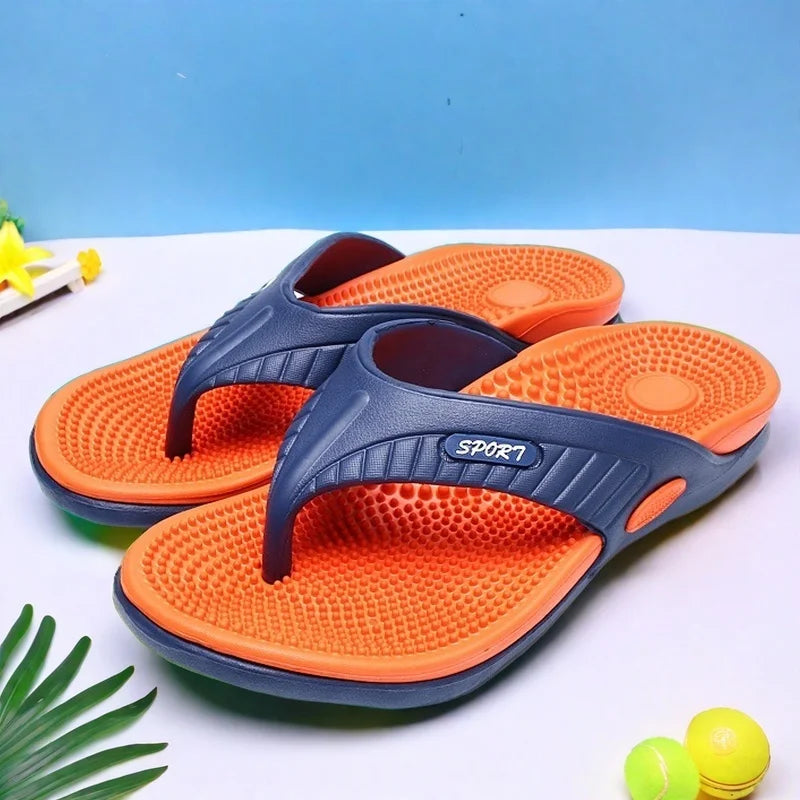 Sandalias ligeras de masaje de EVA para hombre – Chanclas sin cordones para playa, casa y exteriores