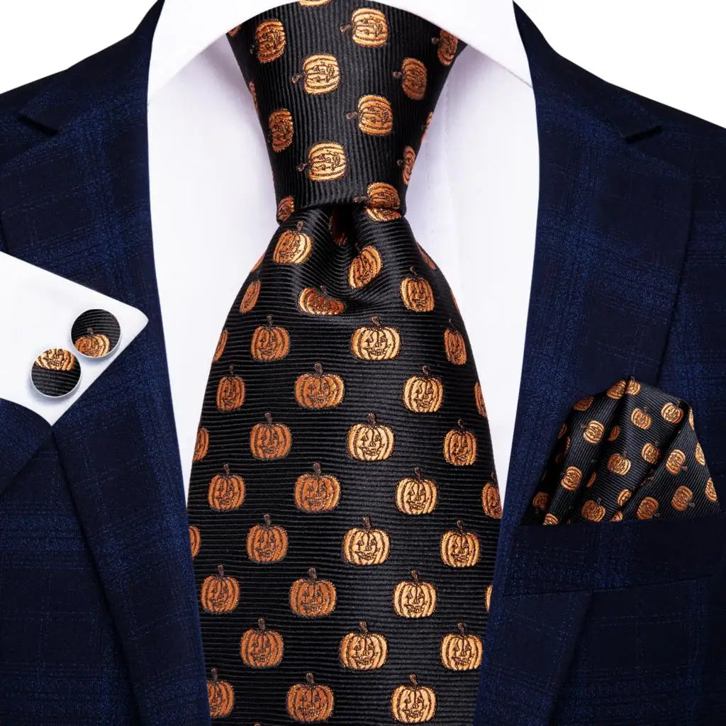 Floral Necktie Set for Men — Tie, Pocket Square & Cufflinks