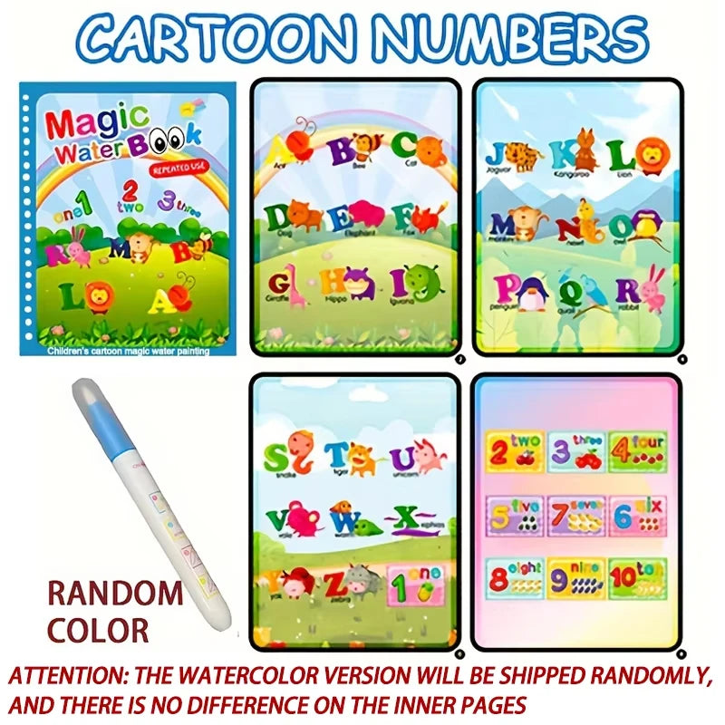 Magic Water Drawing Book – Reusable Montessori Coloring Book for Kids