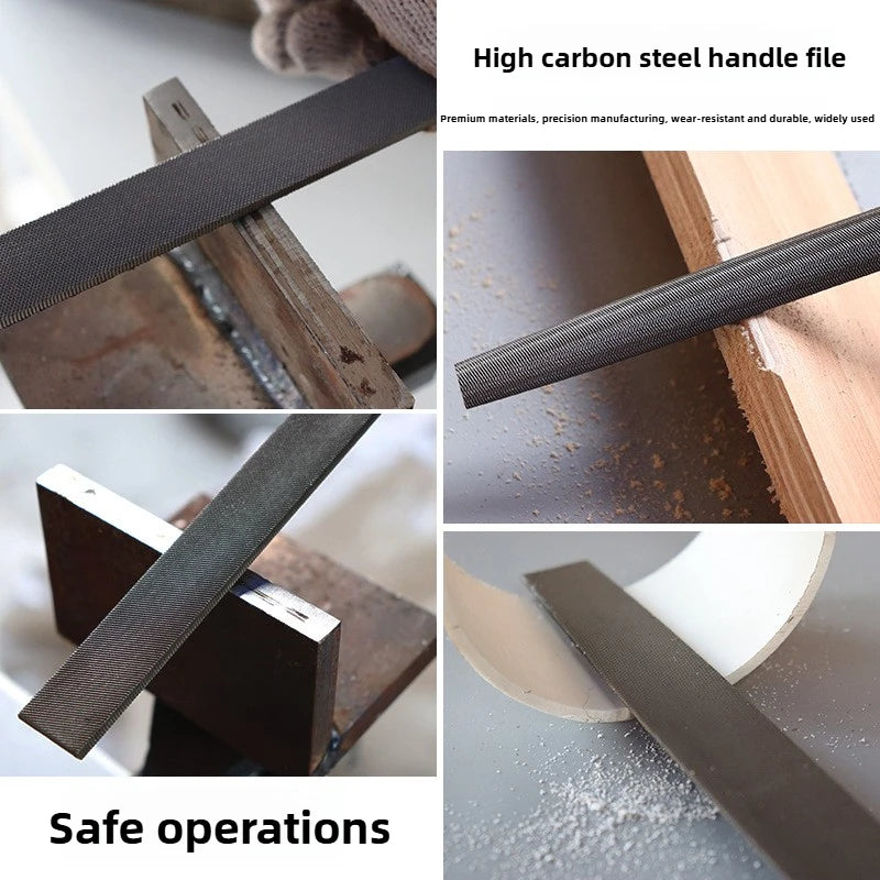 High-Carbon Steel Mini File Set — Coarse Double-Cut Files for Metal & DIY Work