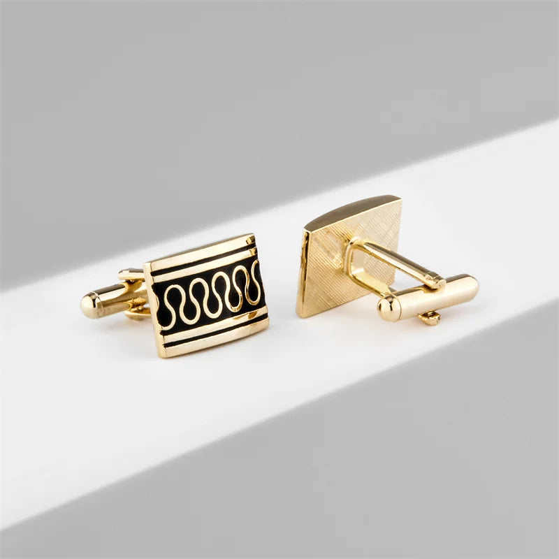 Square Cufflinks & Tie Clip Set | Unisex Dress Shirt Accessories