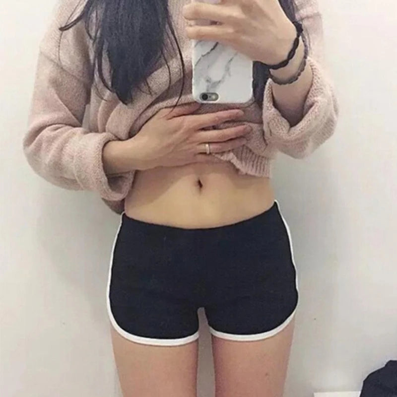 Women's Candy Color Athletic Shorts | High-Waist Elastic Casual Beach Shorts S-XXL
