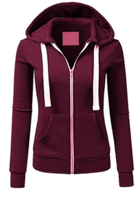 Classic Full-Zip Drawstring Hoodie – 5 Colors