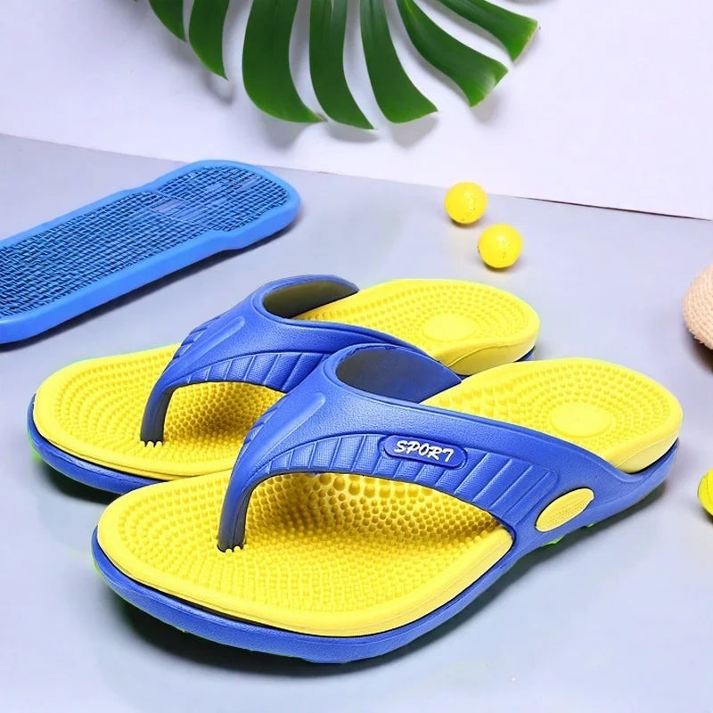 Sandalias ligeras de masaje de EVA para hombre – Chanclas sin cordones para playa, casa y exteriores