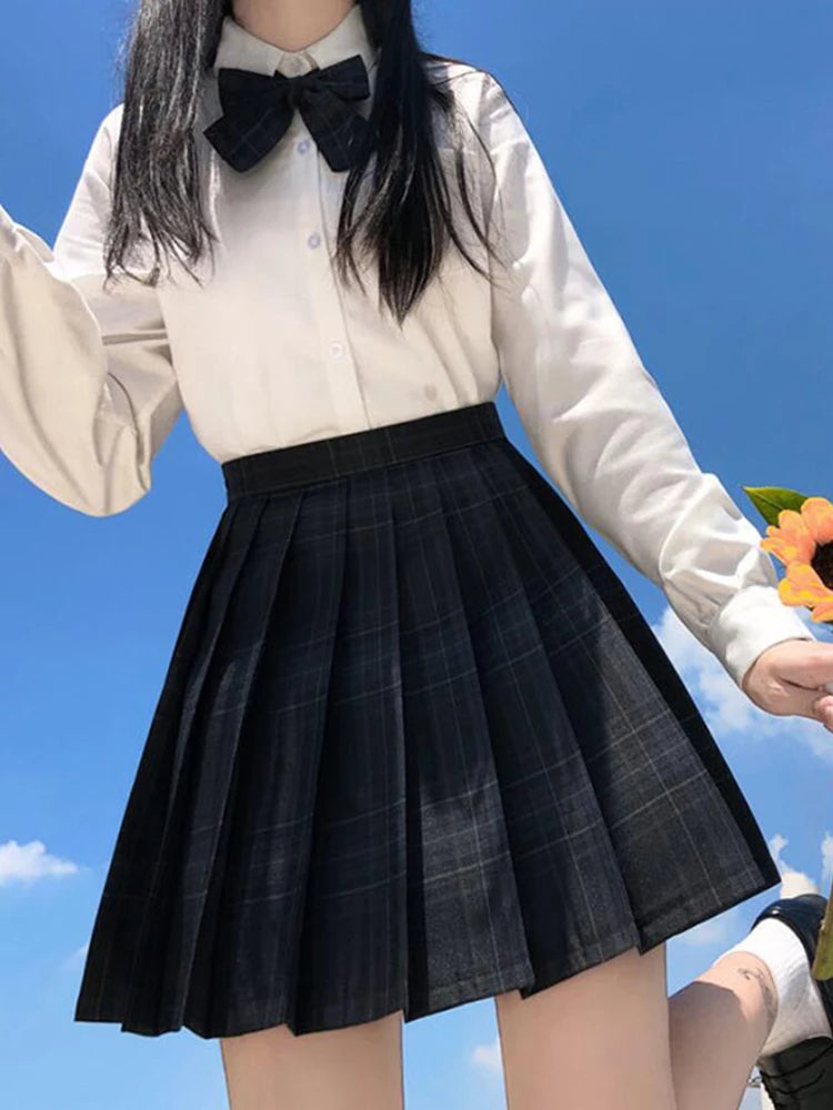 Plaid Bow-Knot Pleated Mini Skirt