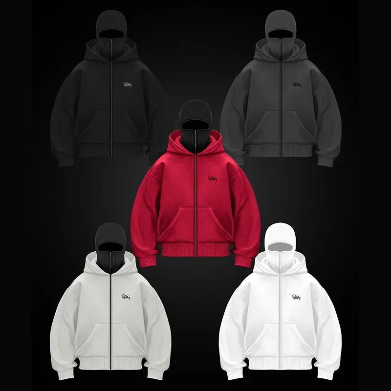 Printed Fleece Zip-Up Hoodie