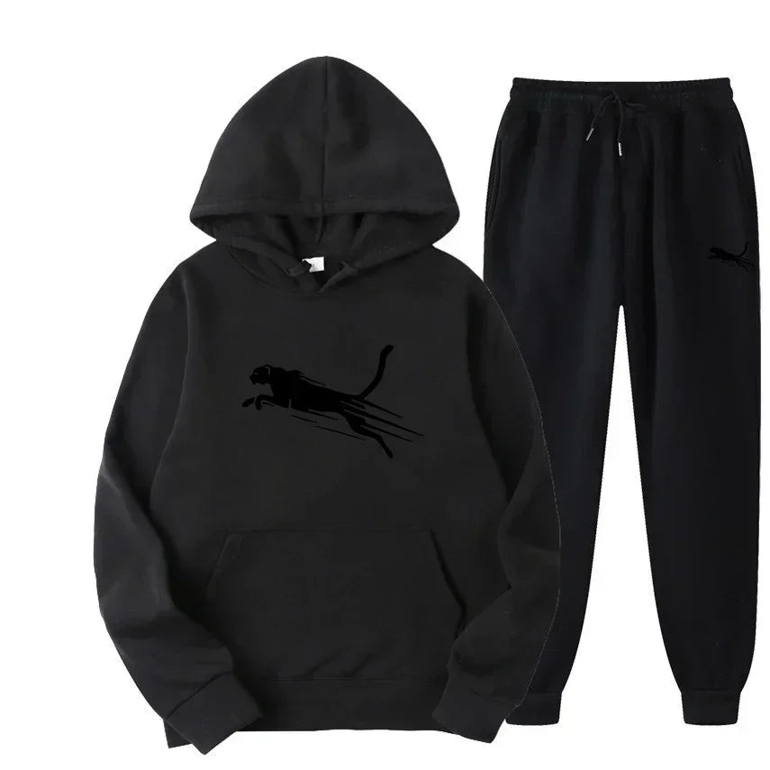 Printed Hoodie & Drawstring Pants Set