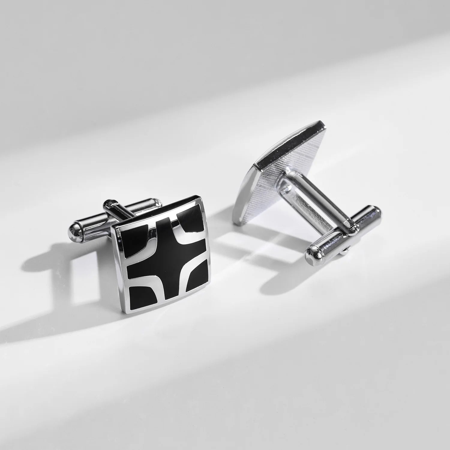 Square Cufflinks & Tie Clip Set | Unisex Dress Shirt Accessories