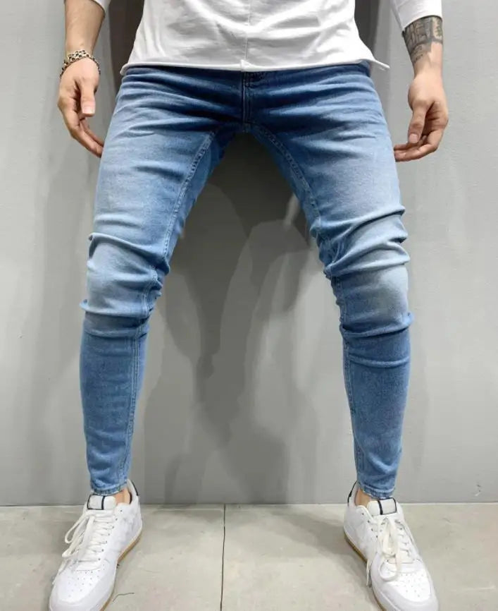 Men's Stretch Slim Jeans — Washed Vintage Denim