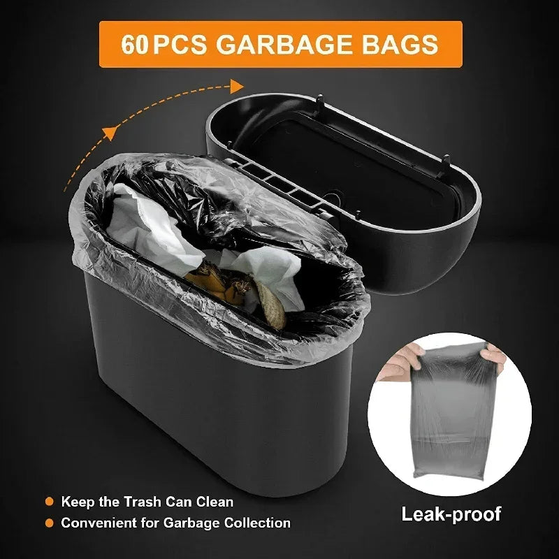 Bote de Basura para Coche con Tapa – Mini Cubo Antifugas con Bolsas de Basura