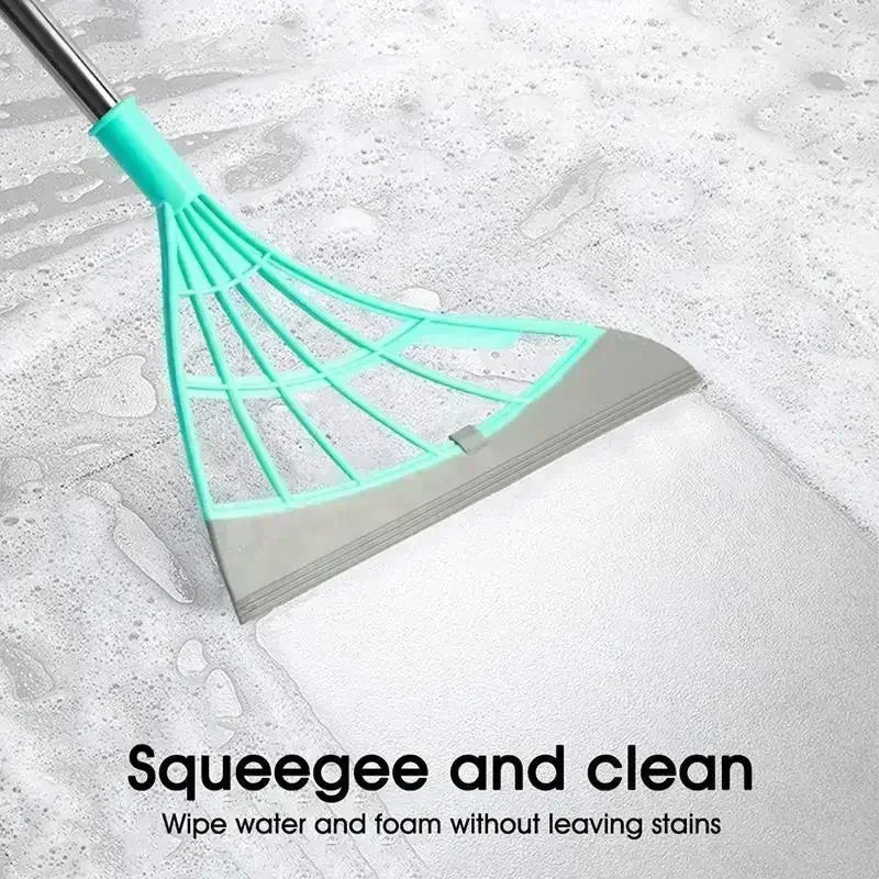 Silicone Rubber Broom & Floor Squeegee – Wet & Dry Cleaning Mop