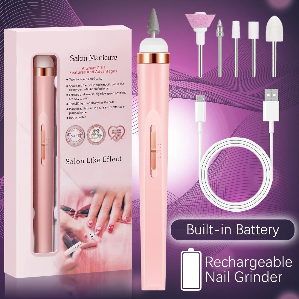 Electric Nail Drill Machine – USB Rechargeable