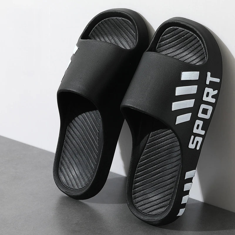 Pantuflas de Moda de Verano para Hombres, Sandalias de Interior y Exterior, Chanclas de Playa, Zapatillas Masculinas de Suela Gruesa, Deslizadores Antideslizantes de Verano para Ducha de Hombres
