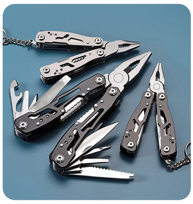 Pocket Mini Multi-Tool Pliers – Folding Knife, Screwdriver, Opener & Nail File | EDC