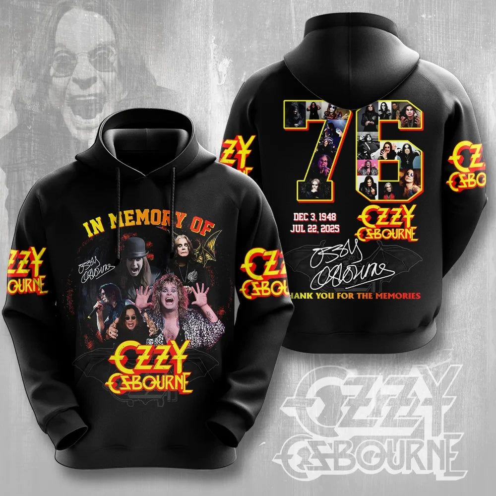 Ozzy Osbourne 3D Print Unisex Oversized Hoodie – Rock Band Fan Sweatshirt
