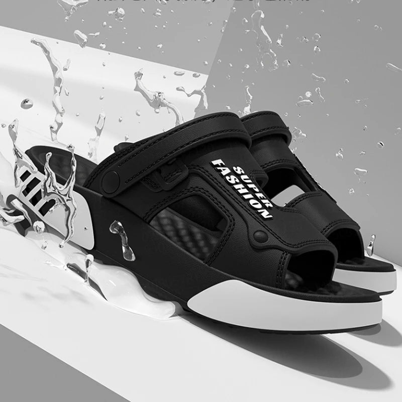 Pantuflas de hombre con plataforma de EVA – Sandalias de playa para interior y exterior con suela blanda