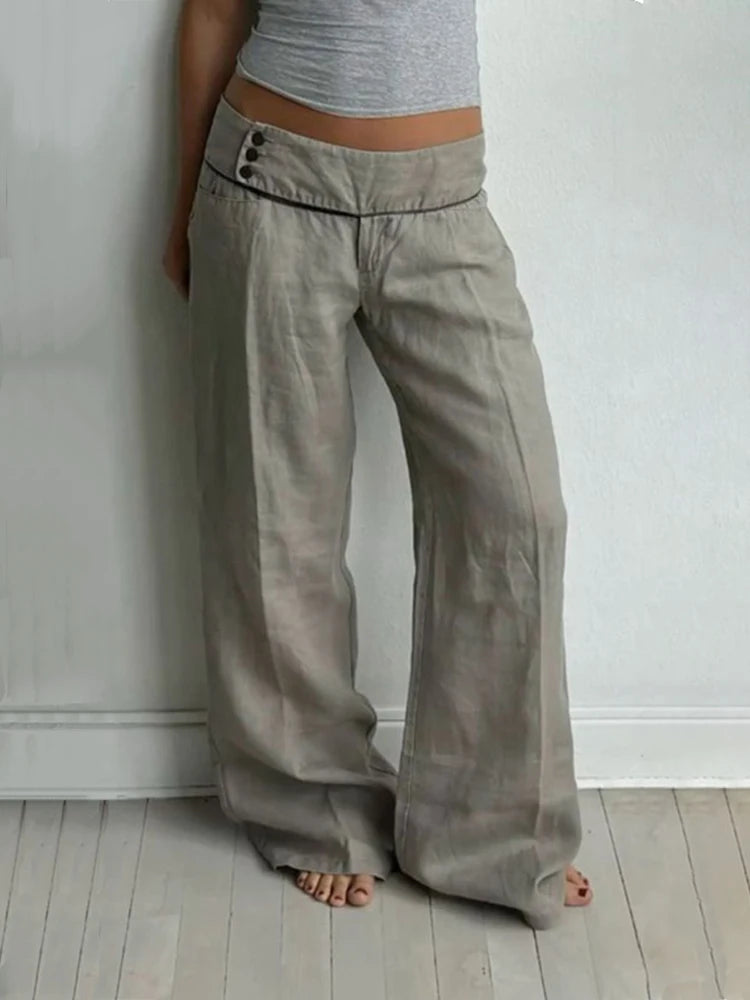Pantalones casuales con estampado de letras retro americanas de los 2000, estilo versátil de chica sexy, estilo Harajuku de calle, pantalones casuales para mujer