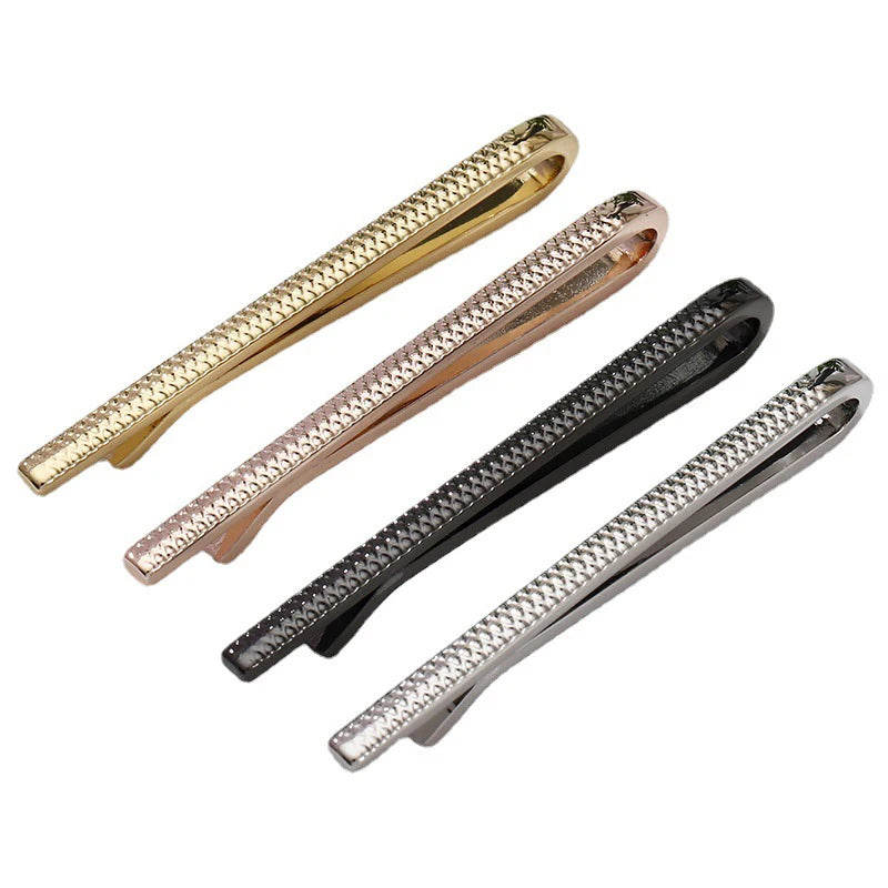 Crystal Tie Bar | Unisex Electroplated Metal Tie Clip