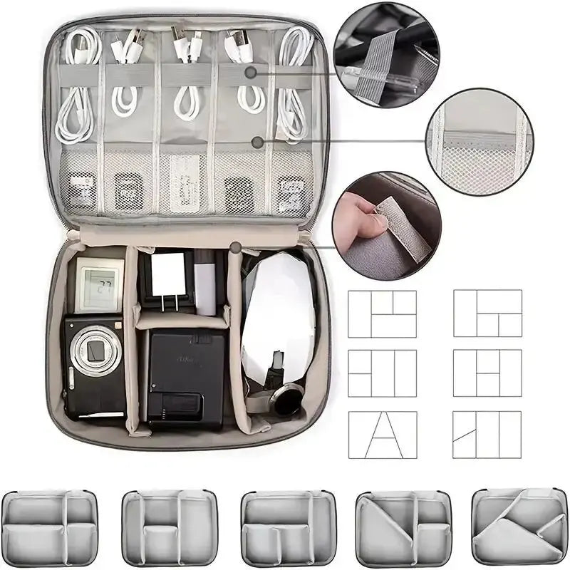 Waterproof Cable & Electronics Organizer Bag – Travel Tech Pouch