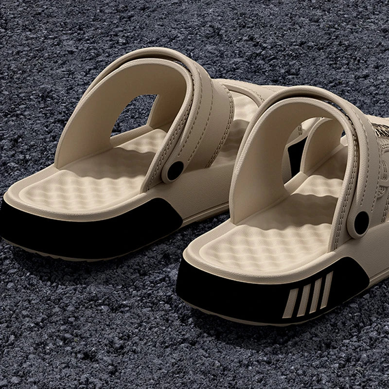 Men's EVA Platform Slide Slippers – Soft Sole Indoor Outdoor Beach Sandals