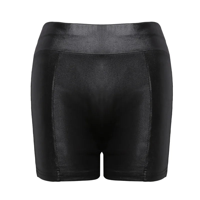 High Waist Faux Leather Mini Shorts