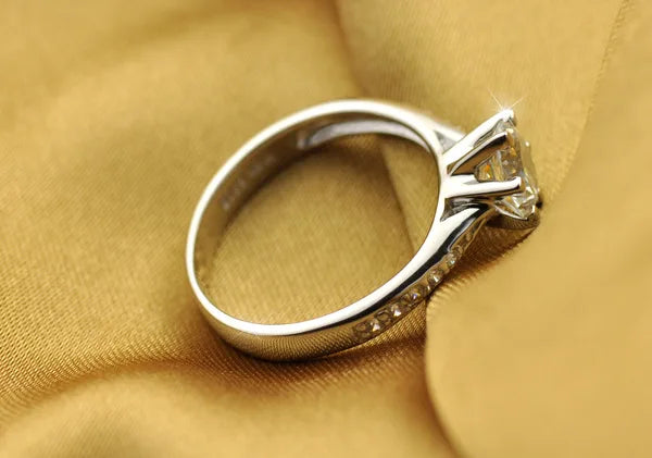 925 Sterling Silver Six-Claw Ring for Women | Tourmaline & Zircon | Classic Bridal Jewelry