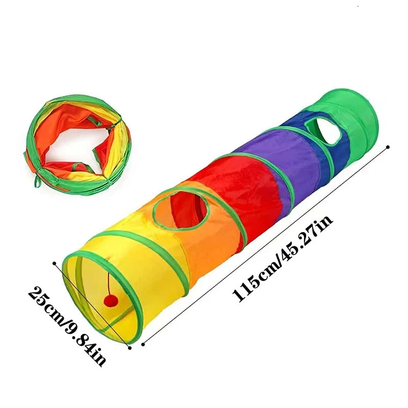 Foldable Cat Tunnel Tube Toy – Collapsible Interactive Play Tunnel for Cats, Kittens & Rabbits