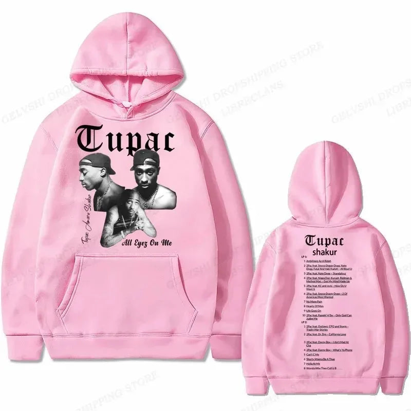 2Pac Graphic Hoodie – Unisex Oversized Fleece Hip Hop Sweatshirt