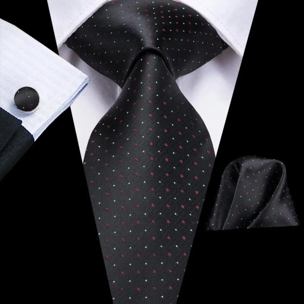Floral Necktie Set for Men — Tie, Pocket Square & Cufflinks
