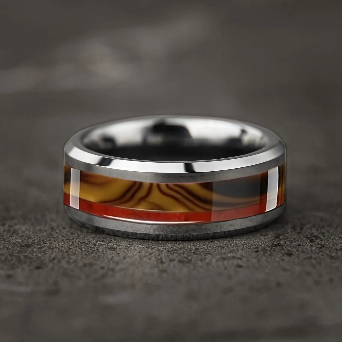 Cyberpunk 8mm Stainless Steel Ring | Gothic Punk Biker Jewelry for Men & Women