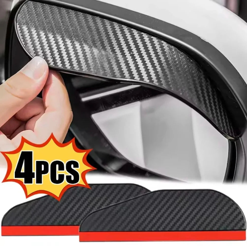 Visera Parasol Impermeable para Retrovisor de Coche – Tapa de Fibra de Carbono | 2 o 4 Piezas