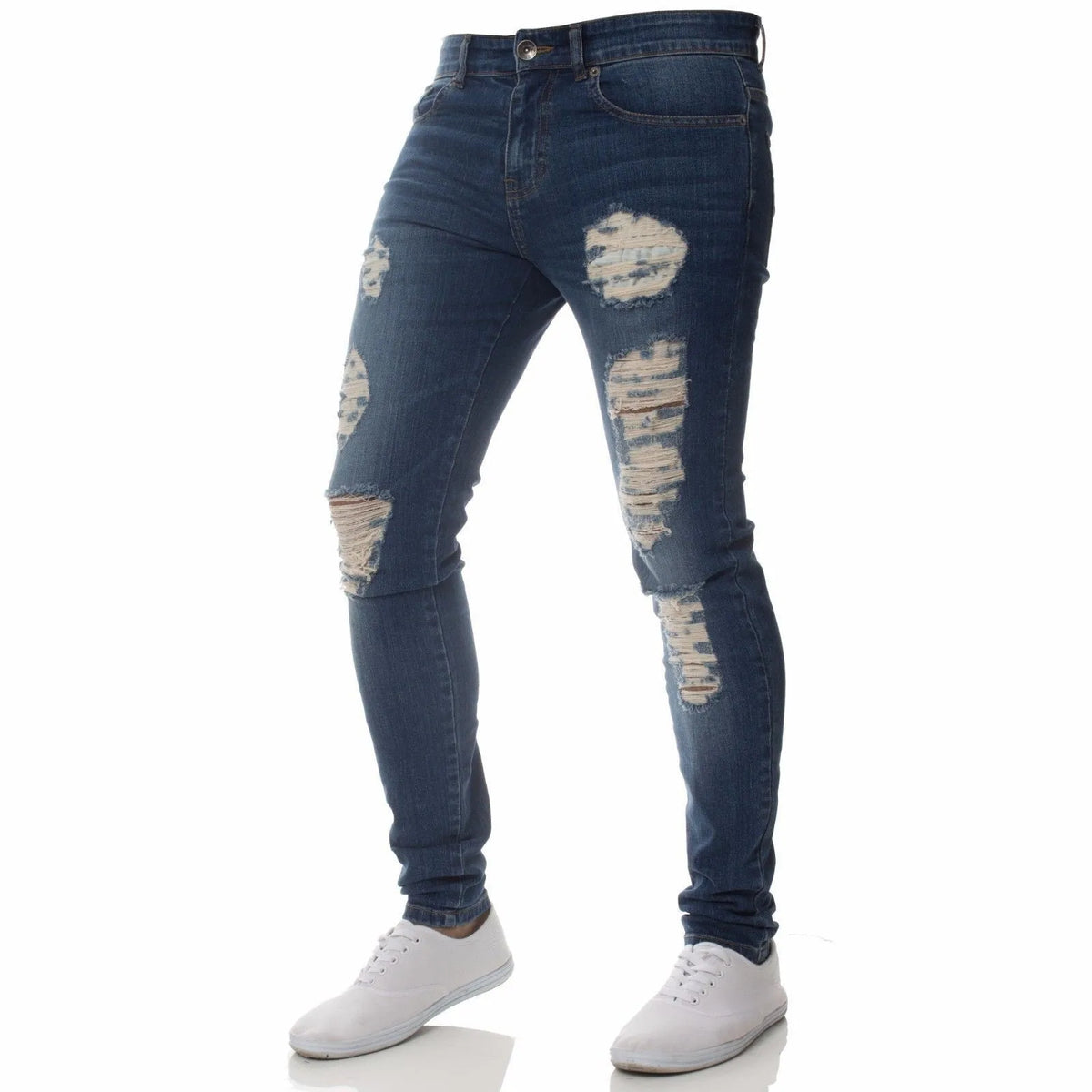 Unisex Solid Stretch Denim Straight-Leg Jeans