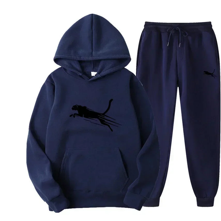 Printed Hoodie & Drawstring Pants Set