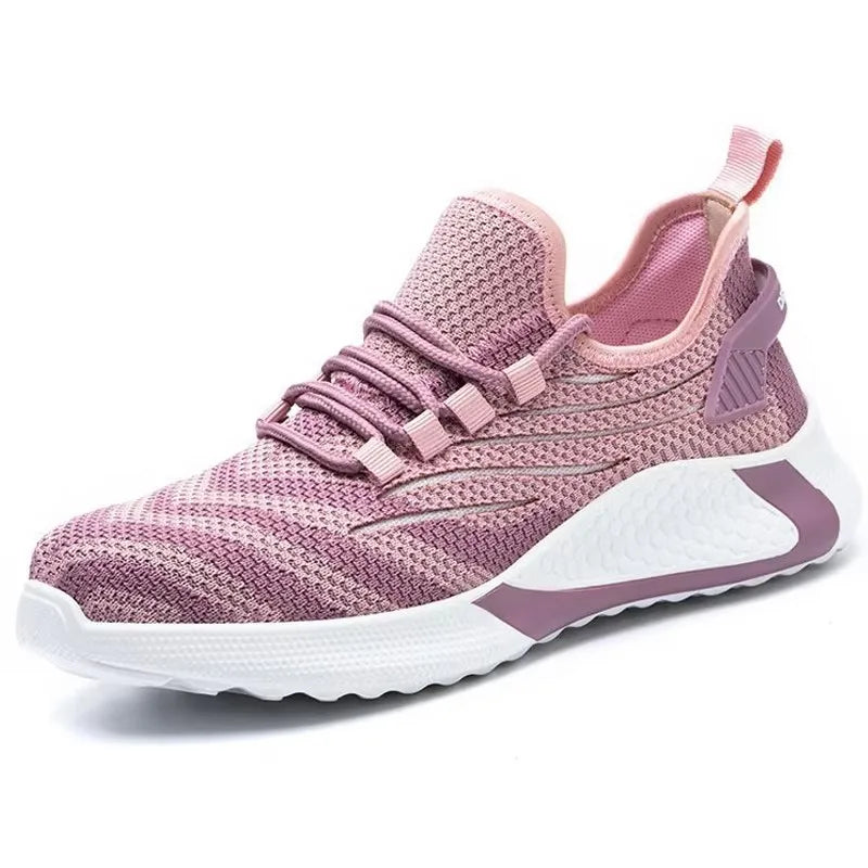 Zapatillas de seguridad con puntera de acero para mujer – Calzado de trabajo de punto colorido