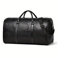 Retro Crocodile-Textured PU Leather Travel Duffel Bag