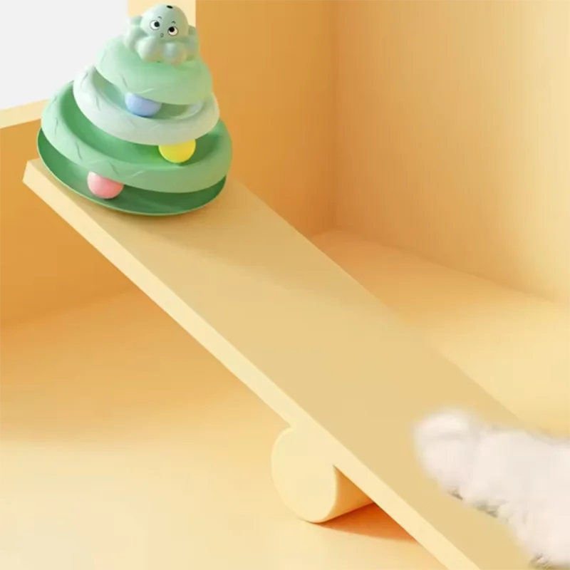 3-Layer Cat Turntable Ball Toy with Octopus Teaser Wand – Interactive Puzzle Toy for Cats