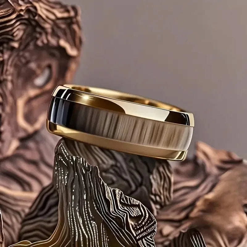 Cyberpunk 8mm Stainless Steel Ring | Gothic Punk Biker Jewelry for Men & Women