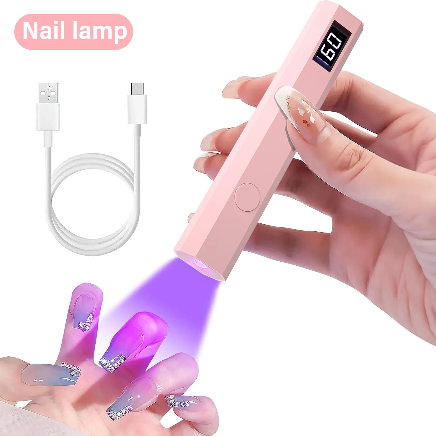 Mini UV LED Nail Lamp – Rechargeable Handheld Gel Dryer